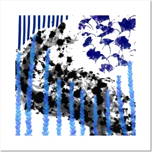 Abstract Blue,Purple,and Black Design with Floral Undertones, made by EndlessEmporium Posters and Art